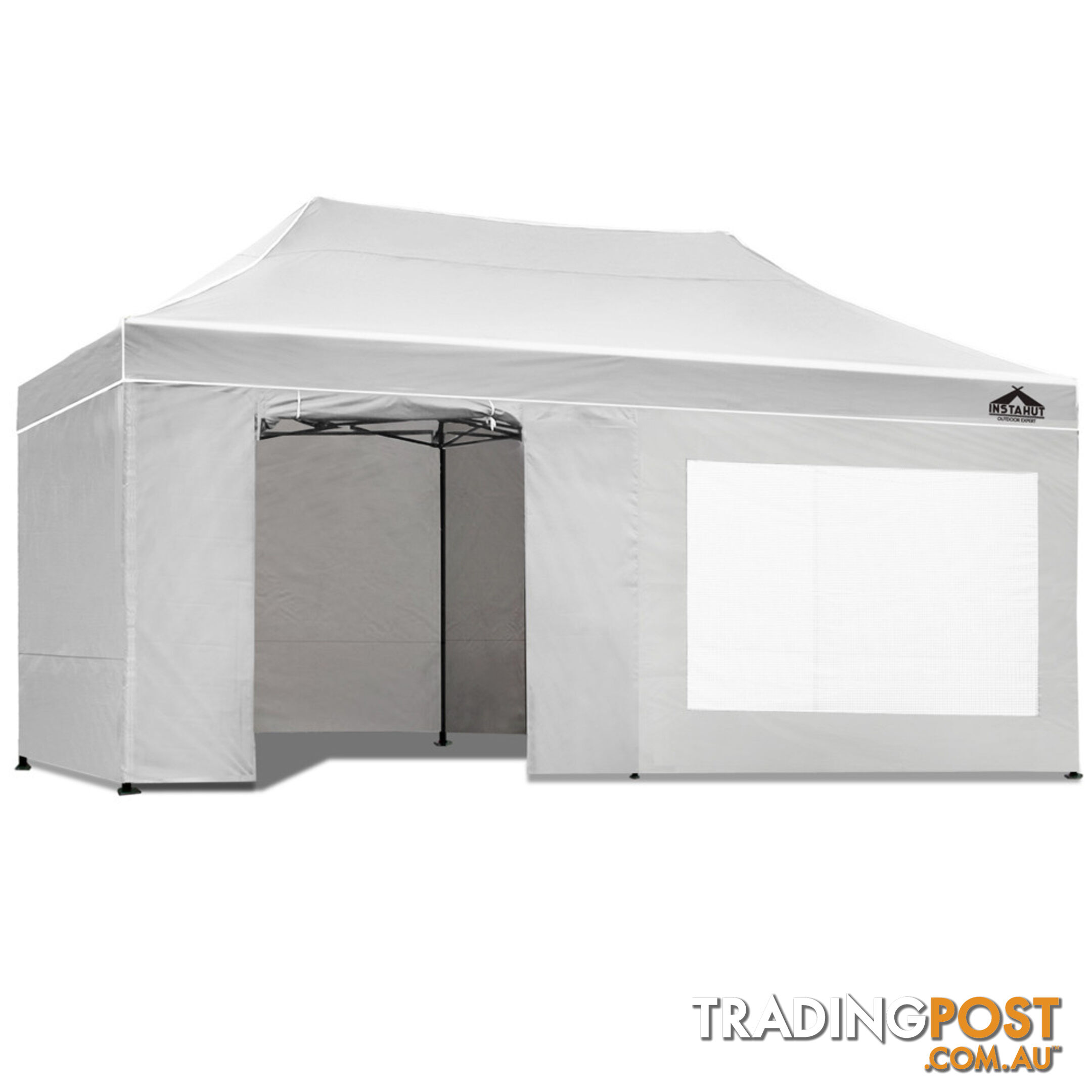 3x6 Pop Up Gazebo Hut with Sandbags White