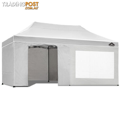 3x6 Pop Up Gazebo Hut with Sandbags White