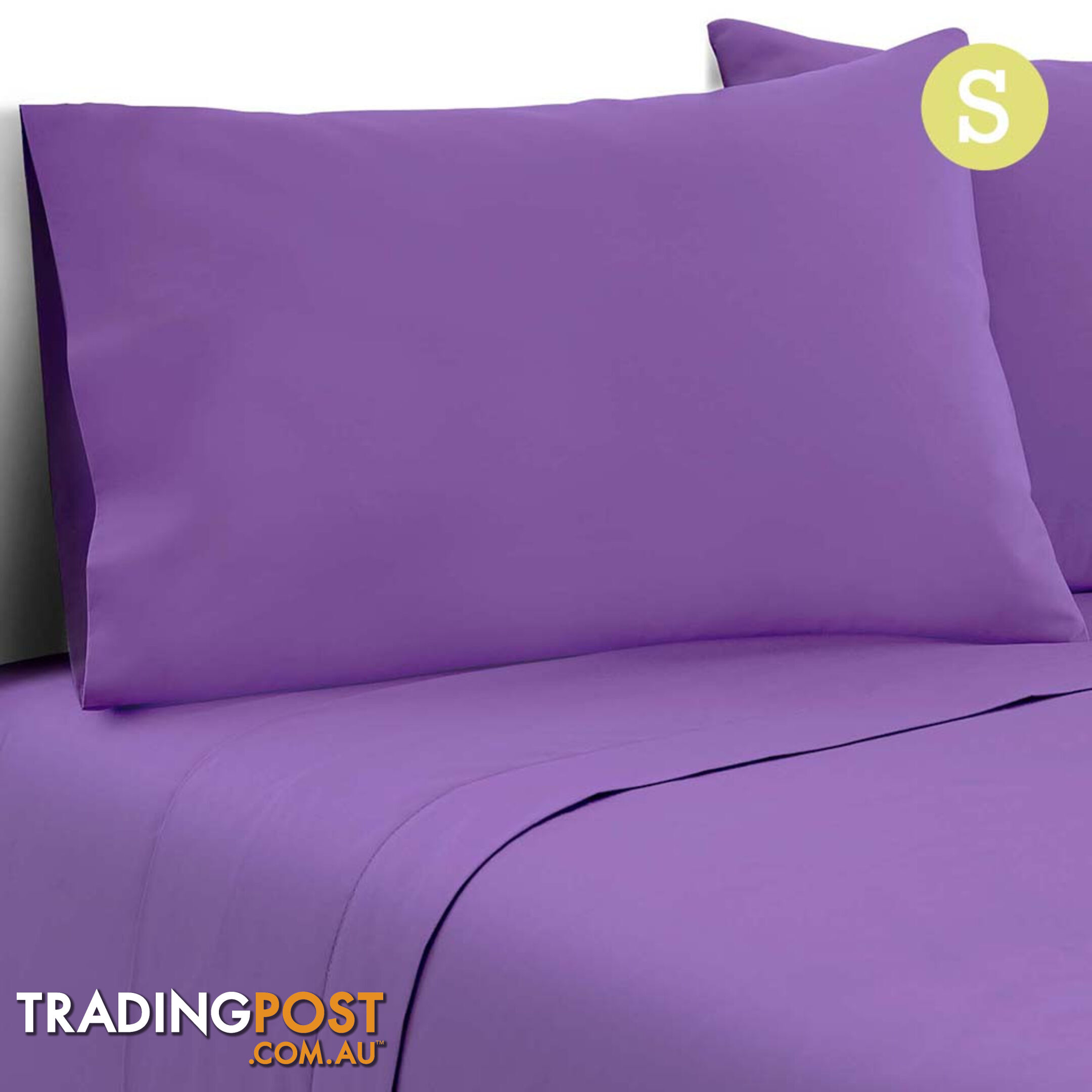 3 Piece Microfibre Sheet Set Single  Purple