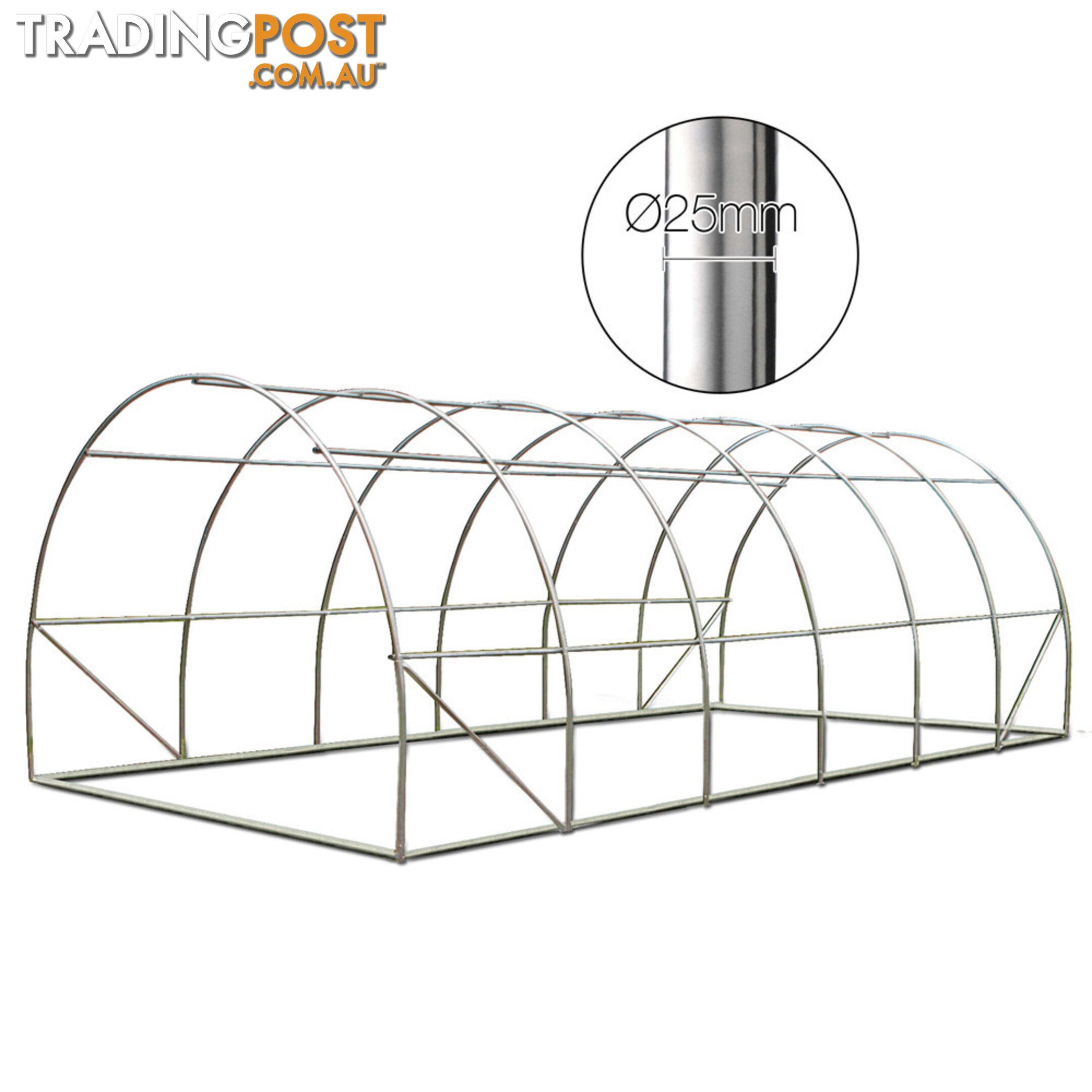 Galvanised Steel Green House 6M x 3M x 2M