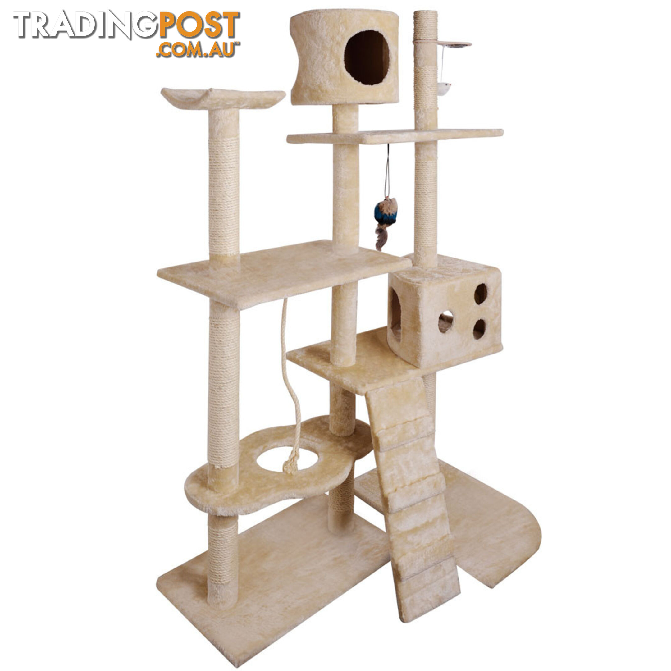 Cat Scratching Poles Post Furniture Tree 170cm Beige