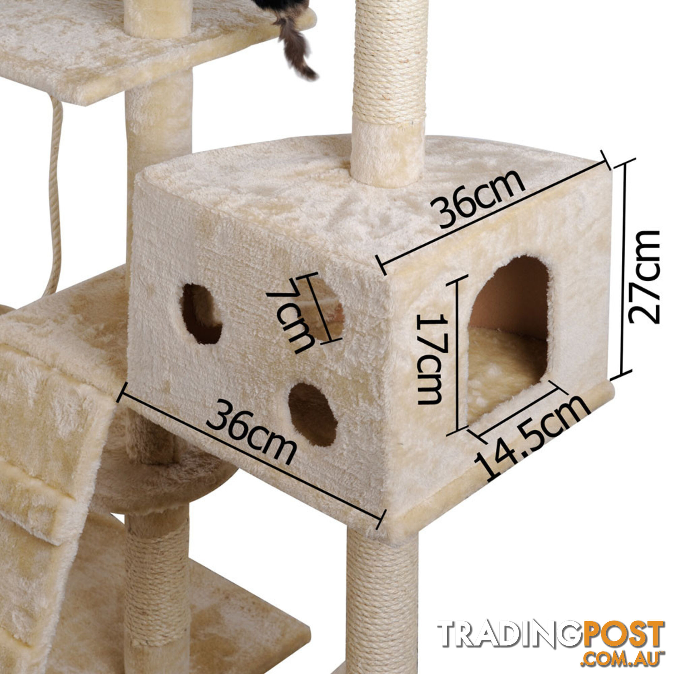 Cat Scratching Poles Post Furniture Tree 170cm Beige