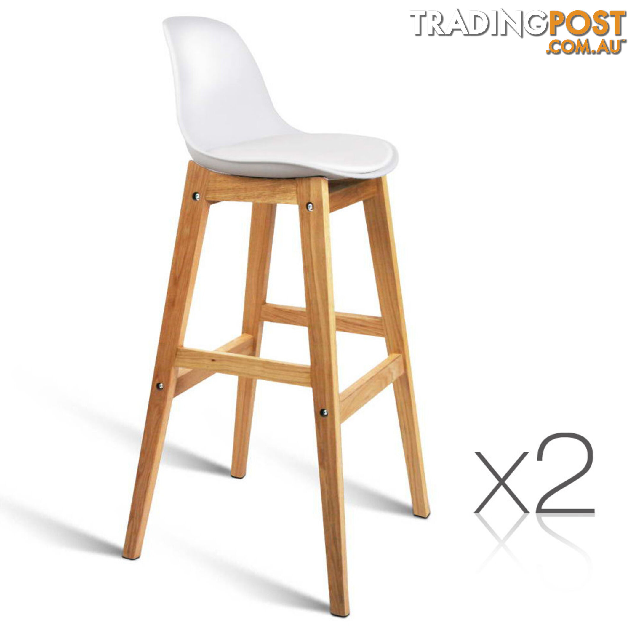 Set of 2 High Seat Barstools Black