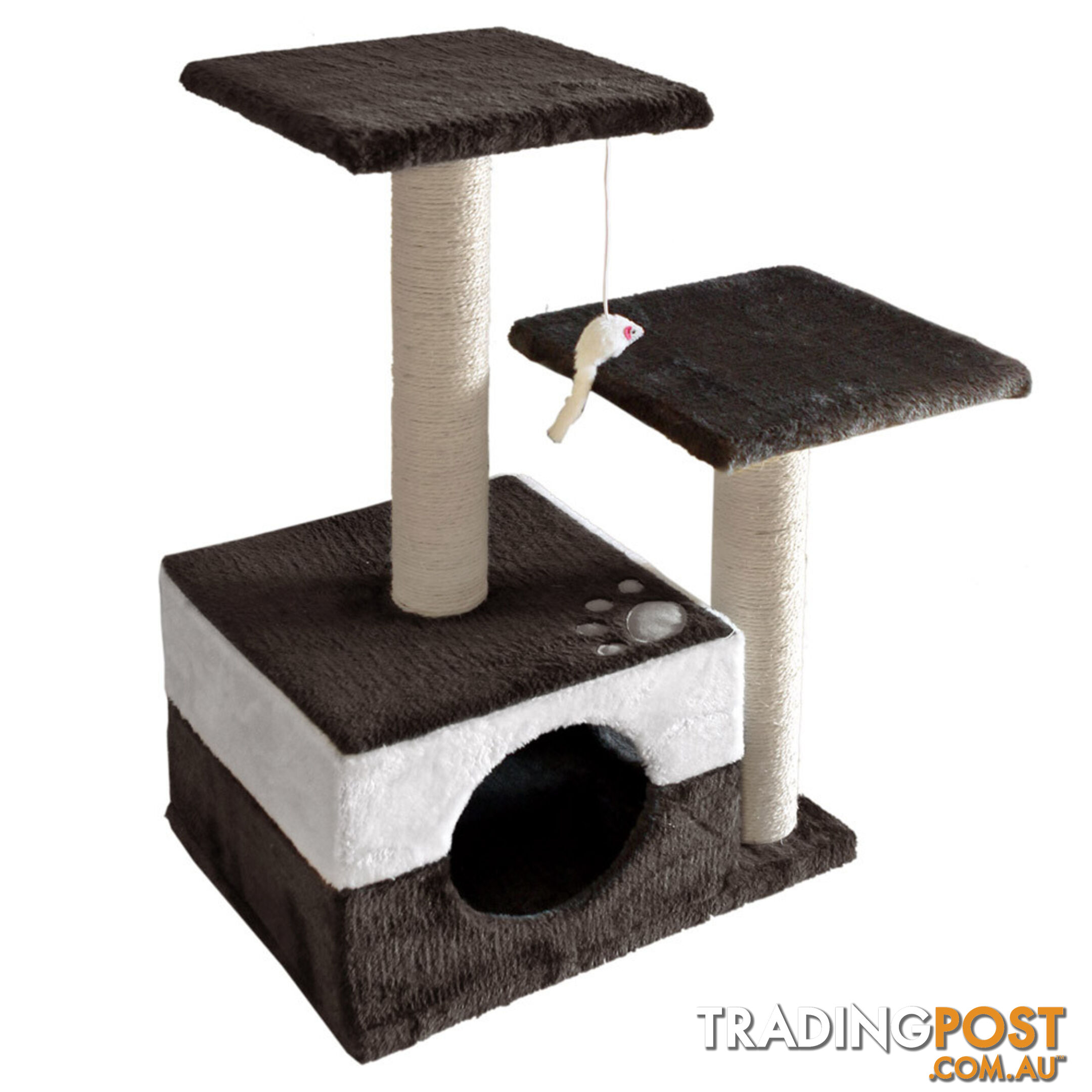 Cat Scratching Poles Post Furniture Tree 70cm White Dark Grey