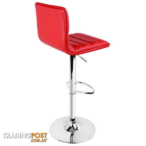 Set of 2 PU Leather Kitchen Bar Stool Red