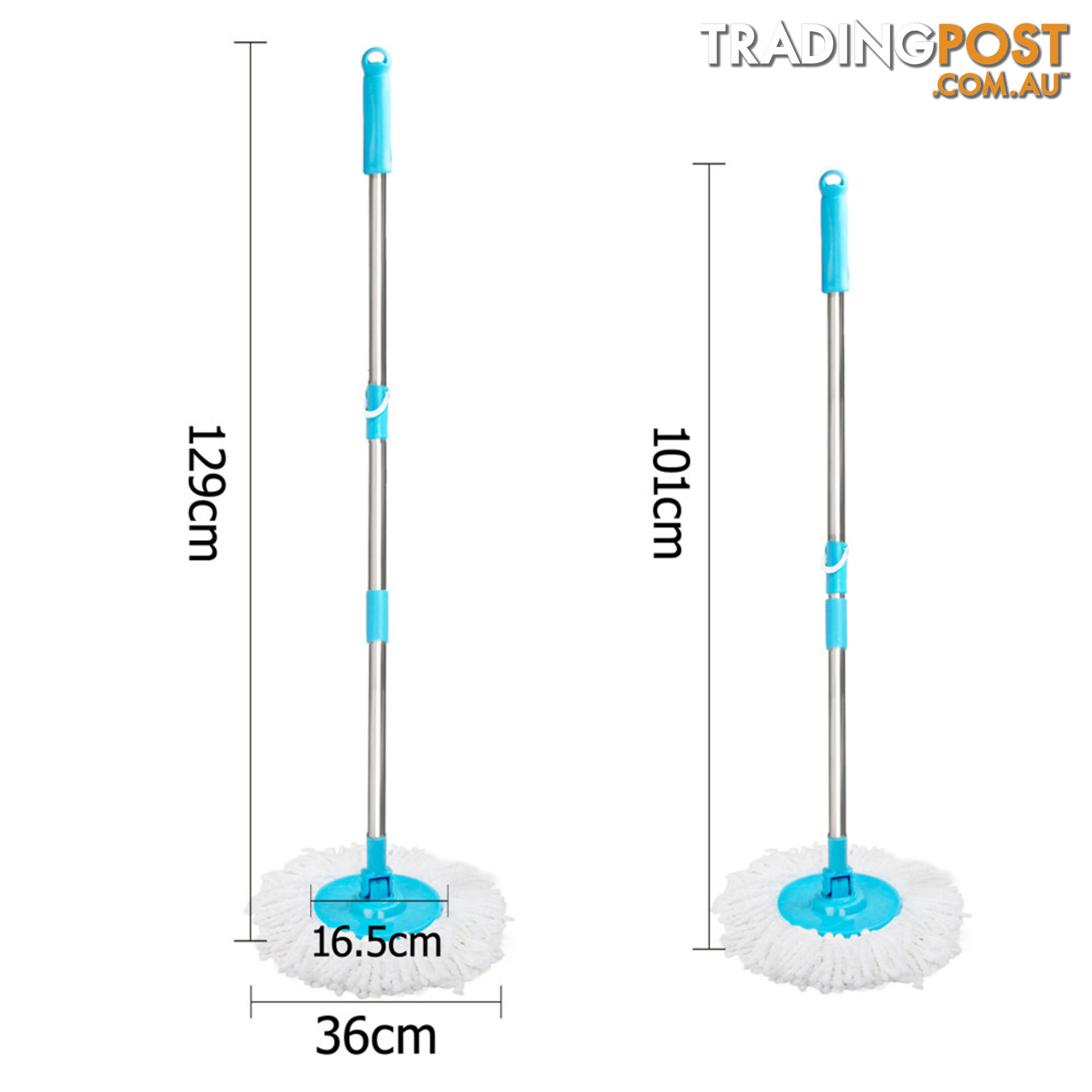 360 Degree Spinning Mop Stainless Steel Spin Dry Bucket 9L Blue