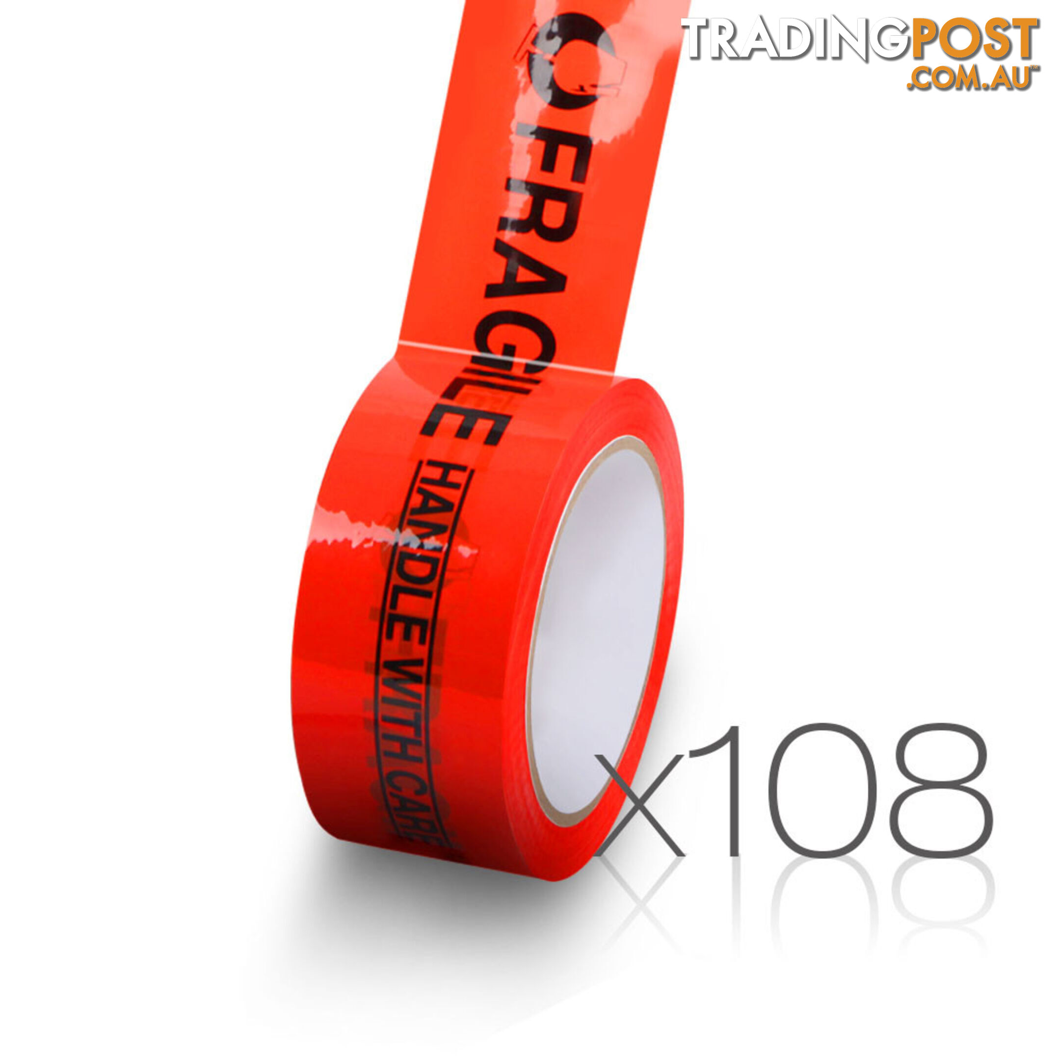 108 Rolls Red Fragile Tape 48mm x 75m