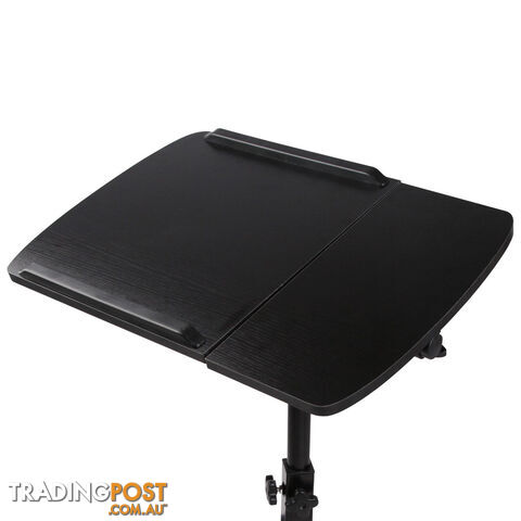 Rotating Mobile Laptop Adjustable Desk w/ USB Cooler Black