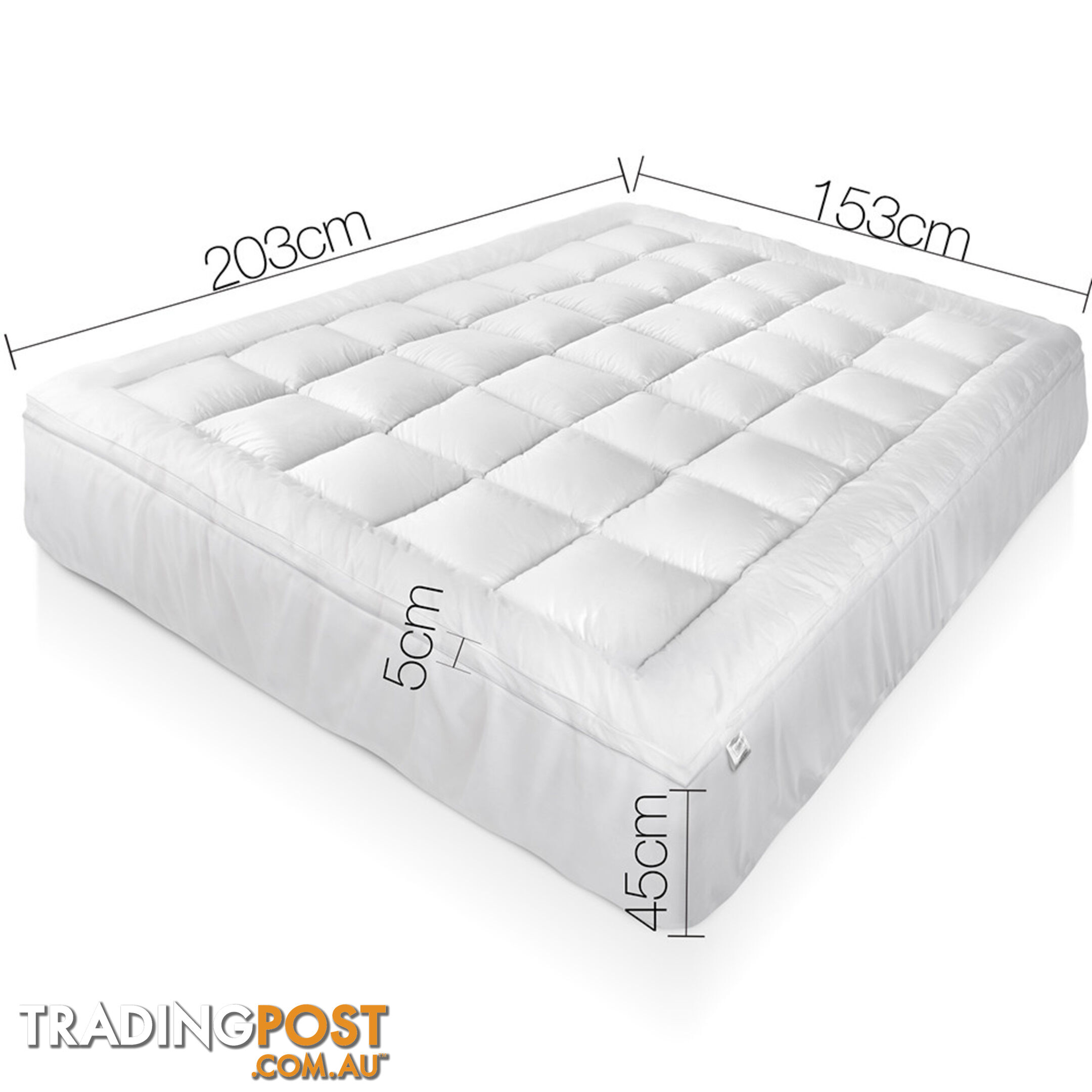 Duck Feather & Down Pillowtop Matress Topper - Queen