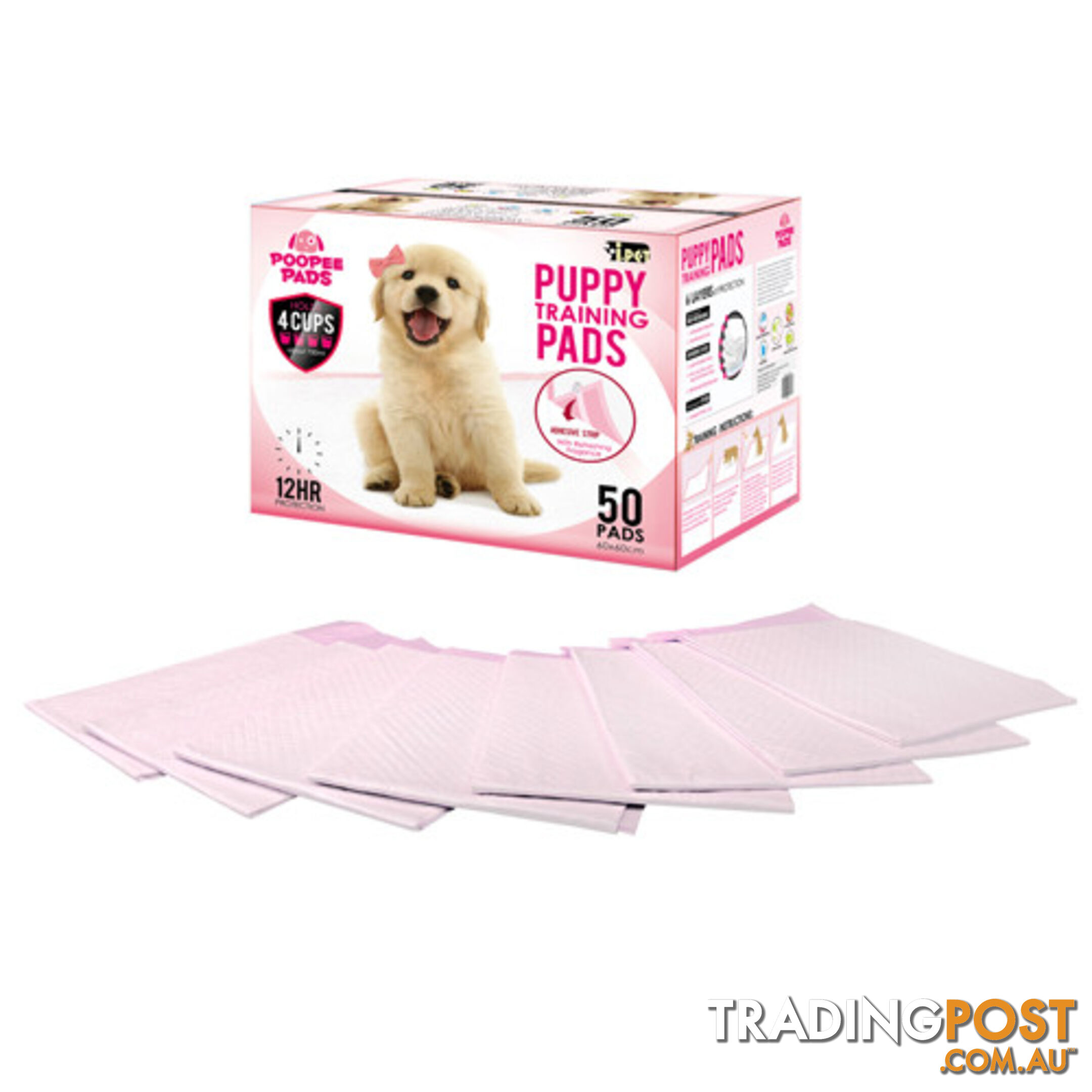 50 Puppy Pet Dog Toilet Training Pads Pink