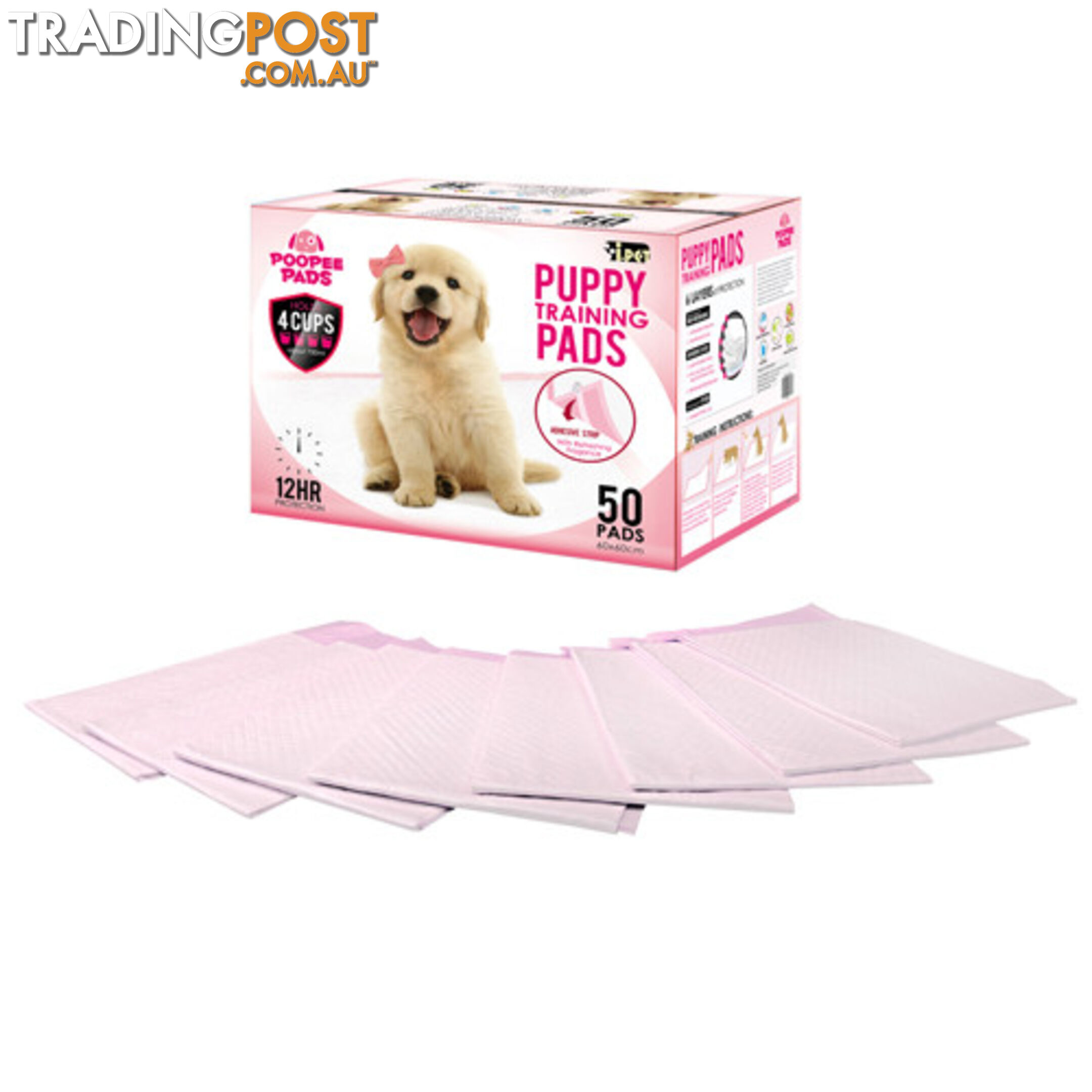 50 Puppy Pet Dog Toilet Training Pads Pink