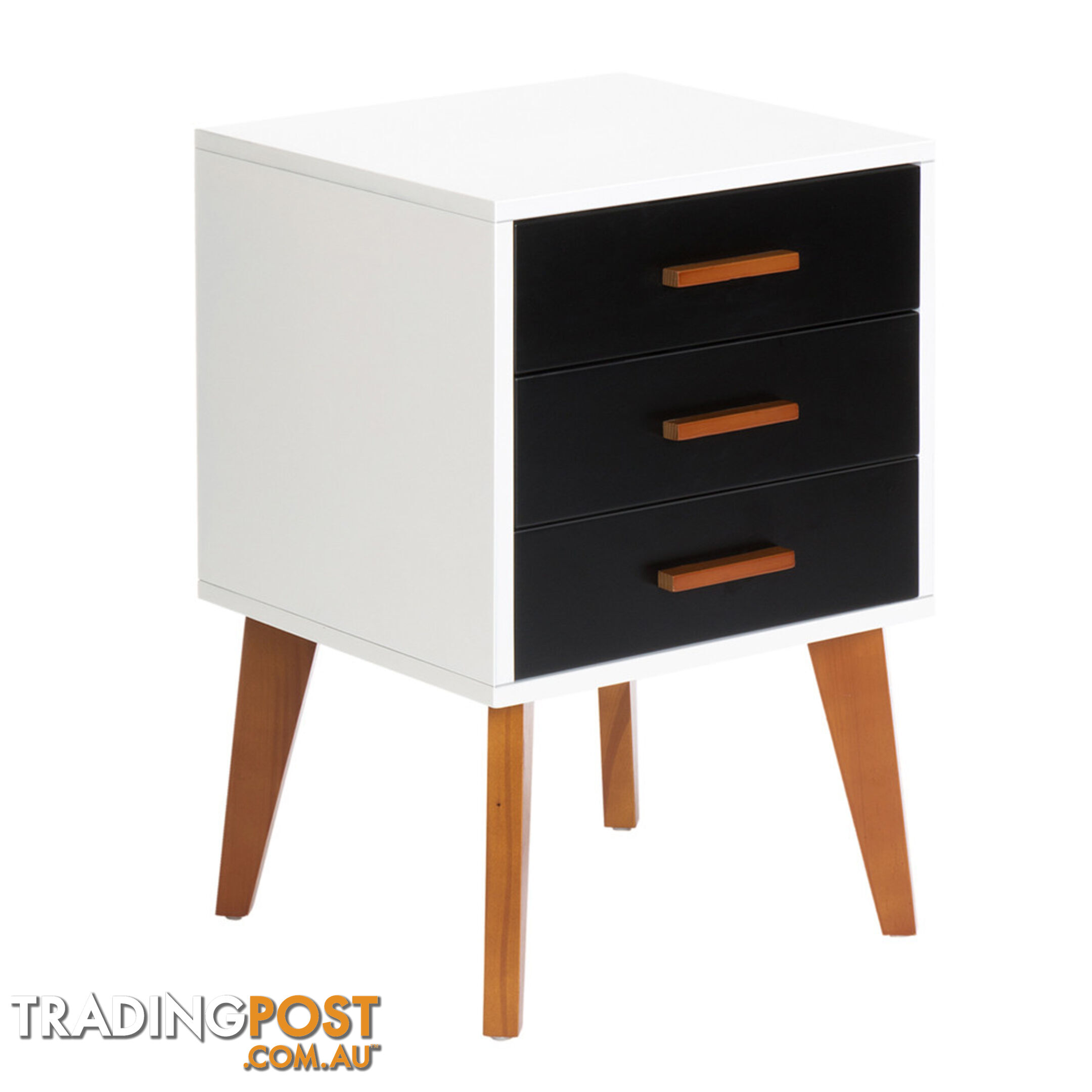 Bedside Table Cabinet Matt Black