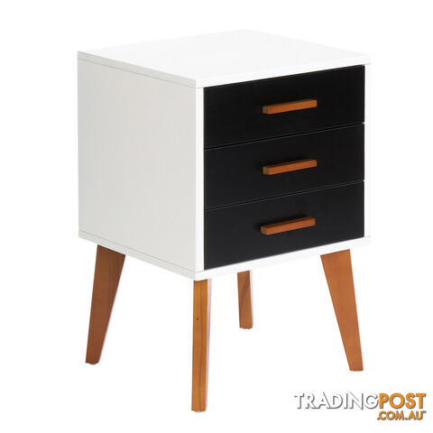 Bedside Table Cabinet Matt Black