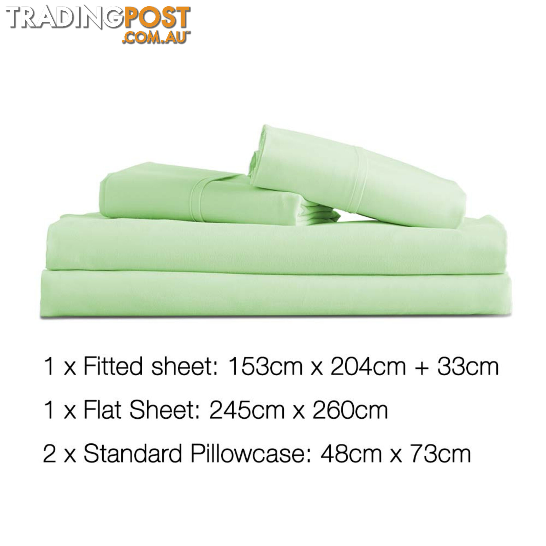 4 Piece Microfibre Sheet Set Queen  Green