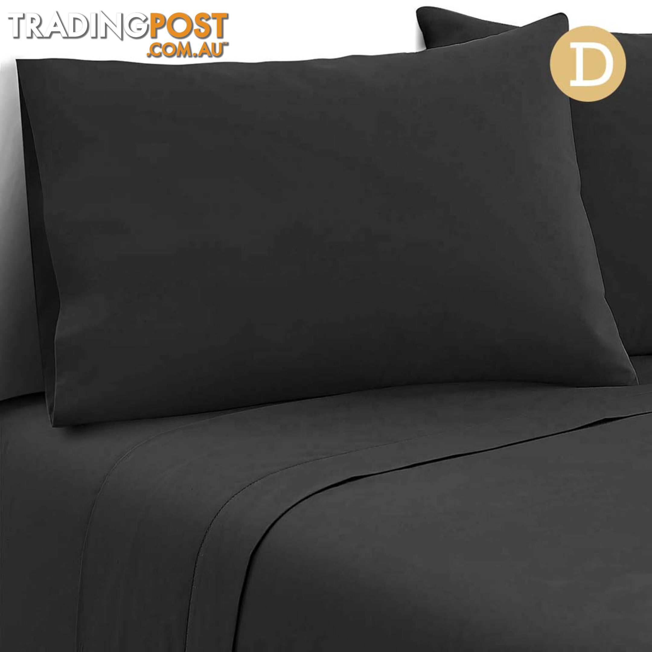 4 Piece Microfibre Sheet Set Double Black