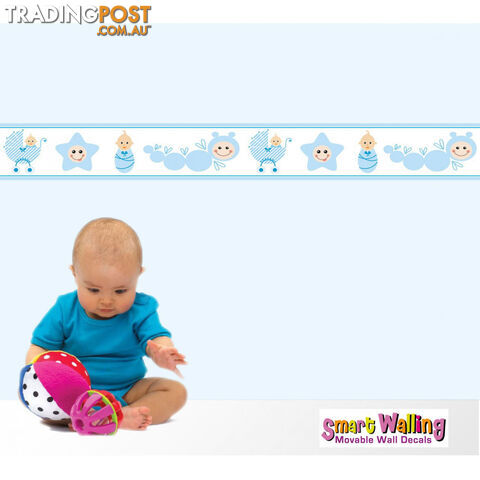 Blue Baby Caterpillar Wall Border Stickers - Totally Movable