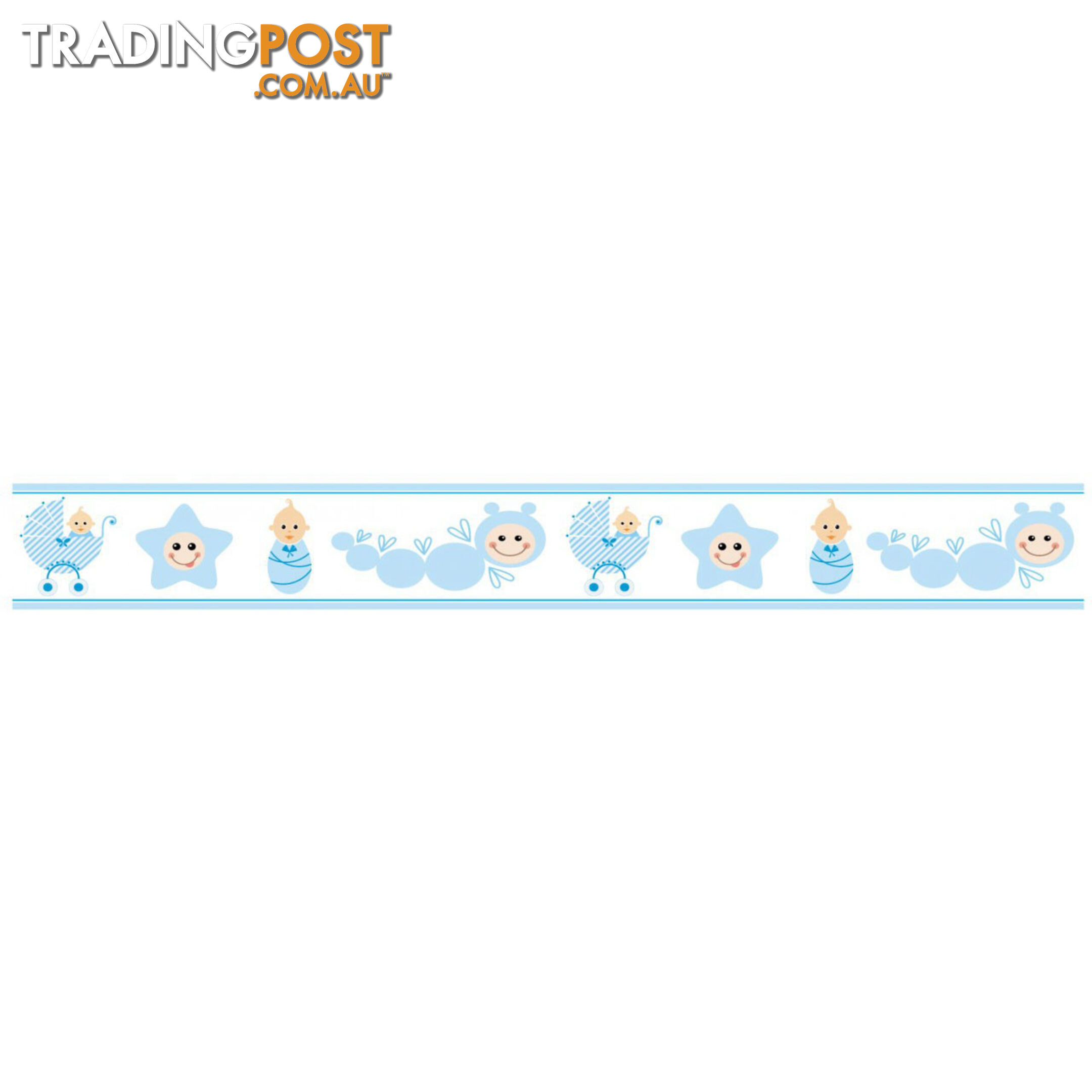 Blue Baby Caterpillar Wall Border Stickers - Totally Movable