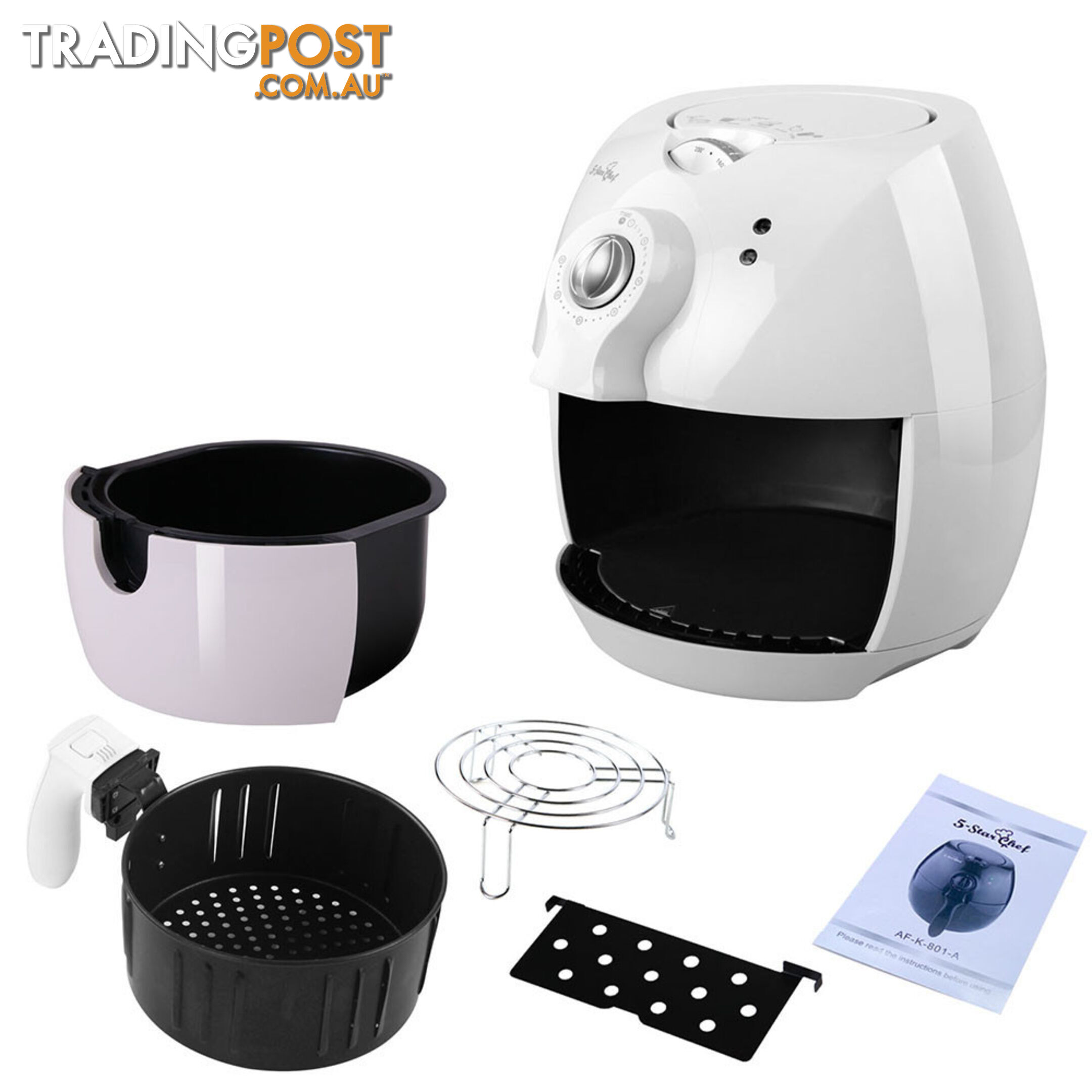 5 Star Chef Oil-Less Air Fryer 2.2L - White