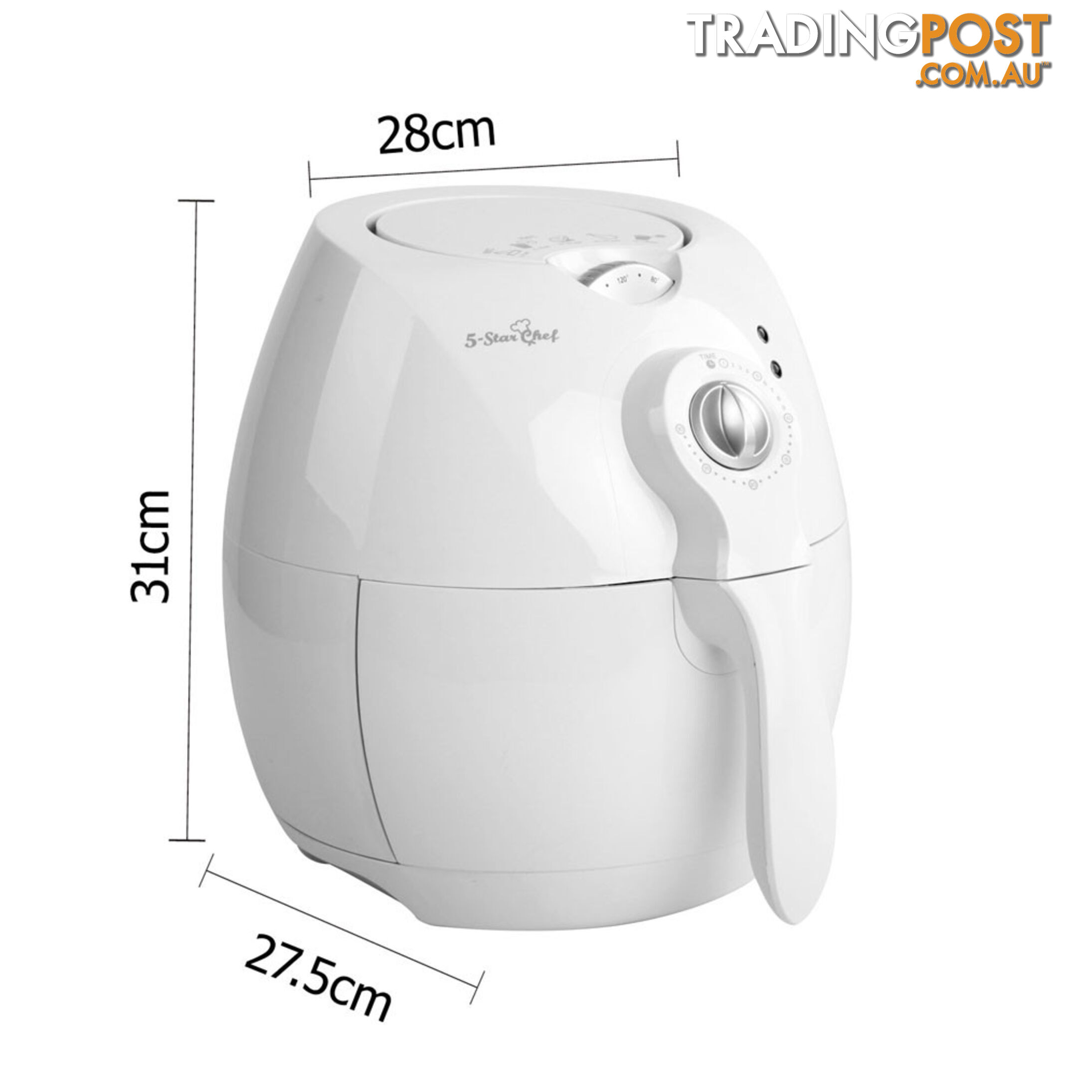 5 Star Chef Oil-Less Air Fryer 2.2L - White