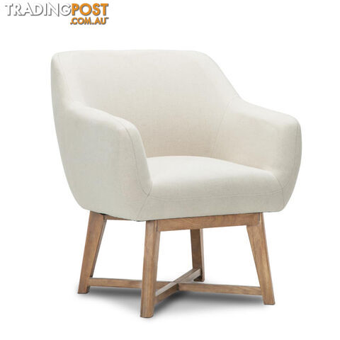 Fabric Tub Lounge Armchair - Beige