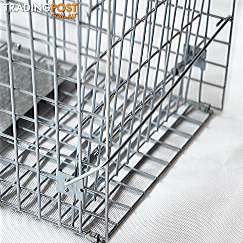 Humane Animal Trap Cage 108 x 40 x 45cm Silver