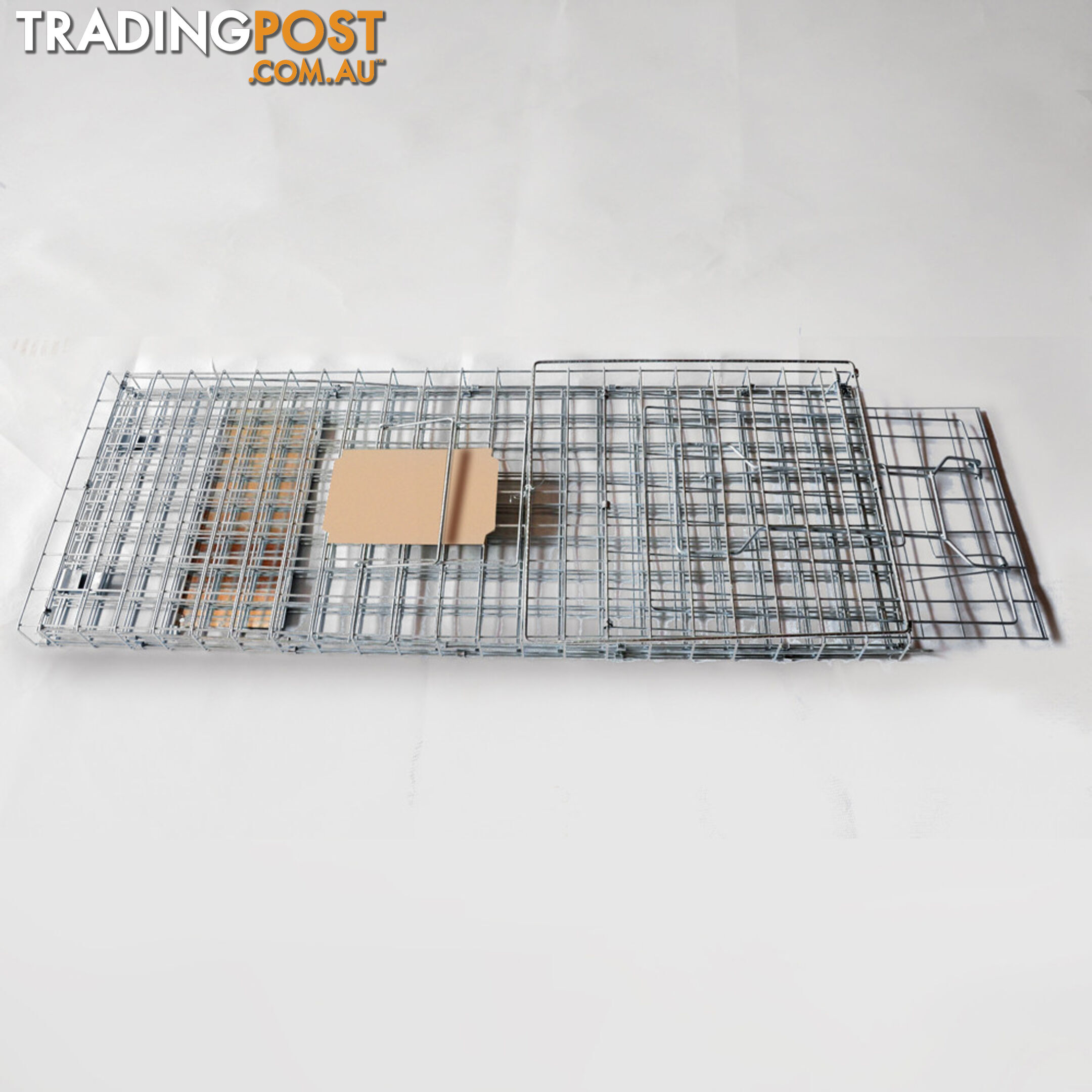 Humane Animal Trap Cage 108 x 40 x 45cm Silver