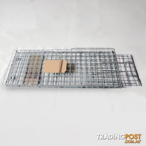 Humane Animal Trap Cage 108 x 40 x 45cm Silver