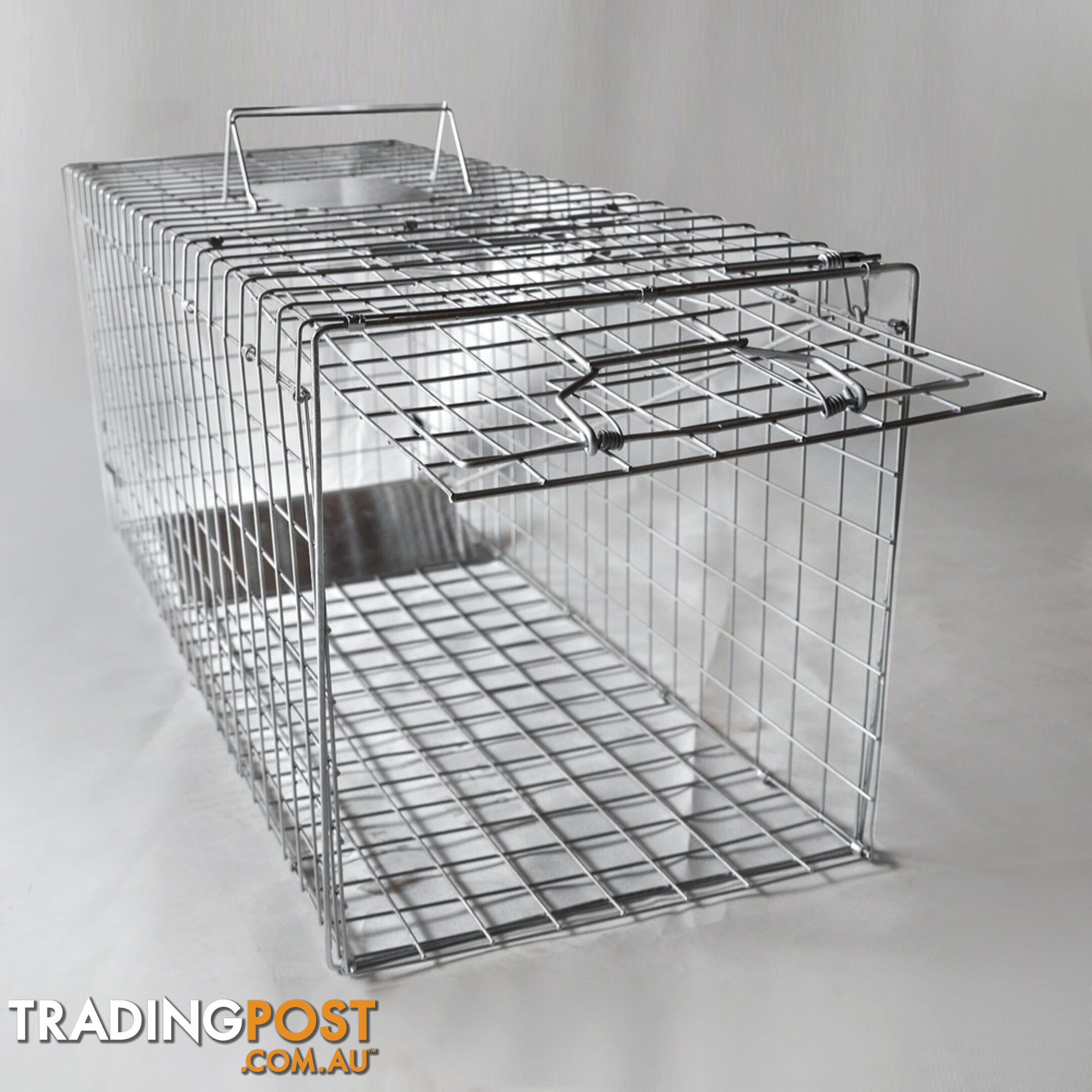 Humane Animal Trap Cage 108 x 40 x 45cm Silver