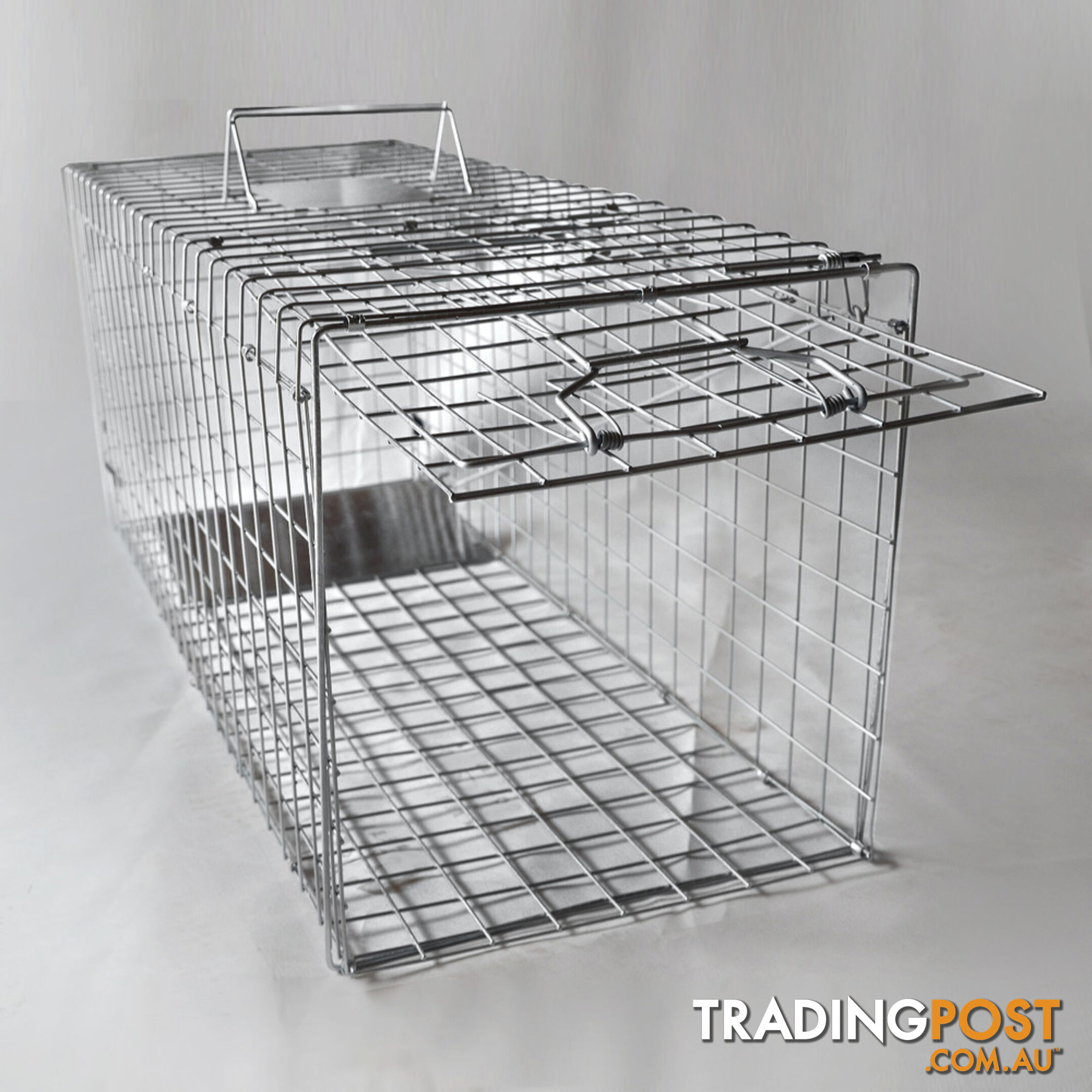 Humane Animal Trap Cage 108 x 40 x 45cm Silver