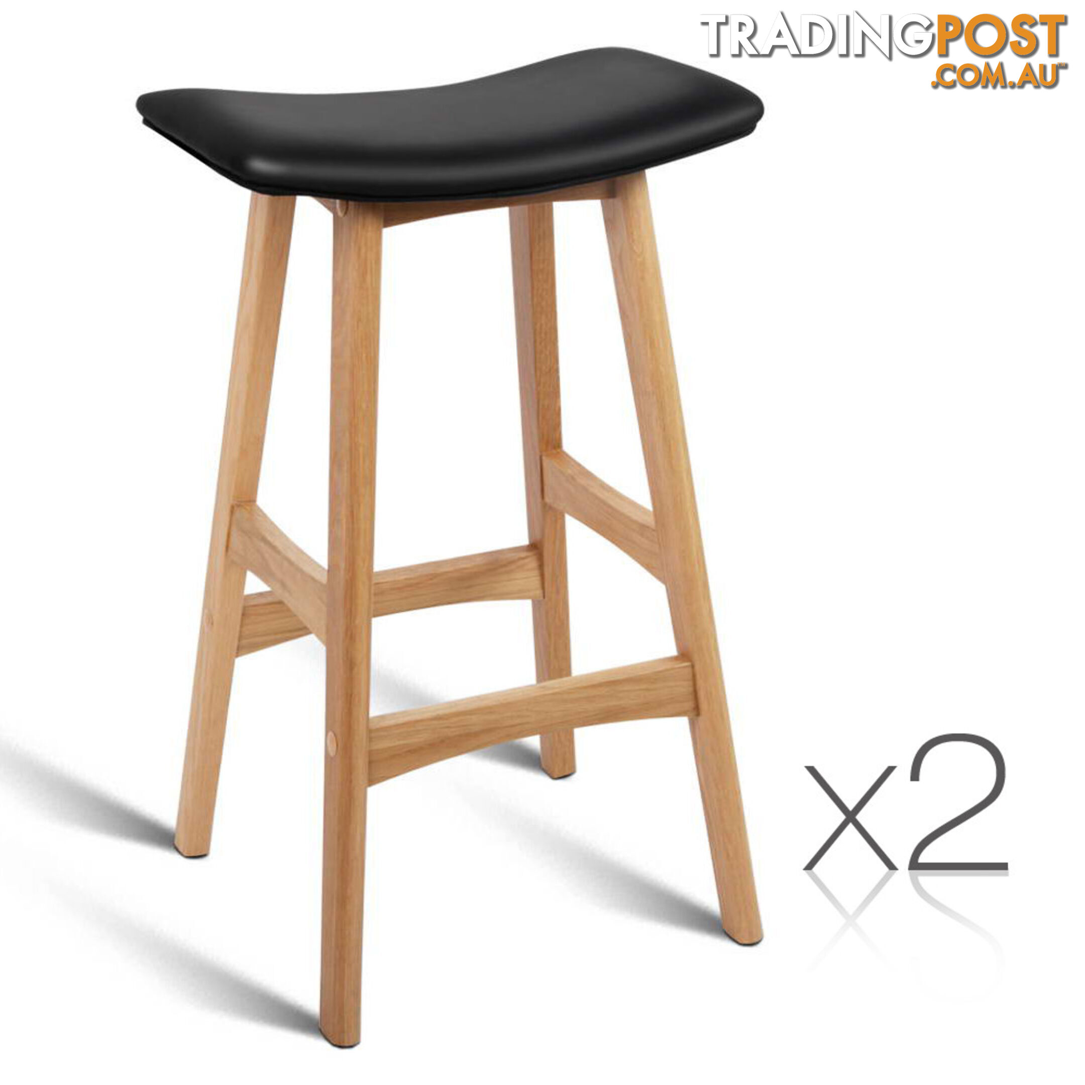 Set of 2 High Seat Barstools White