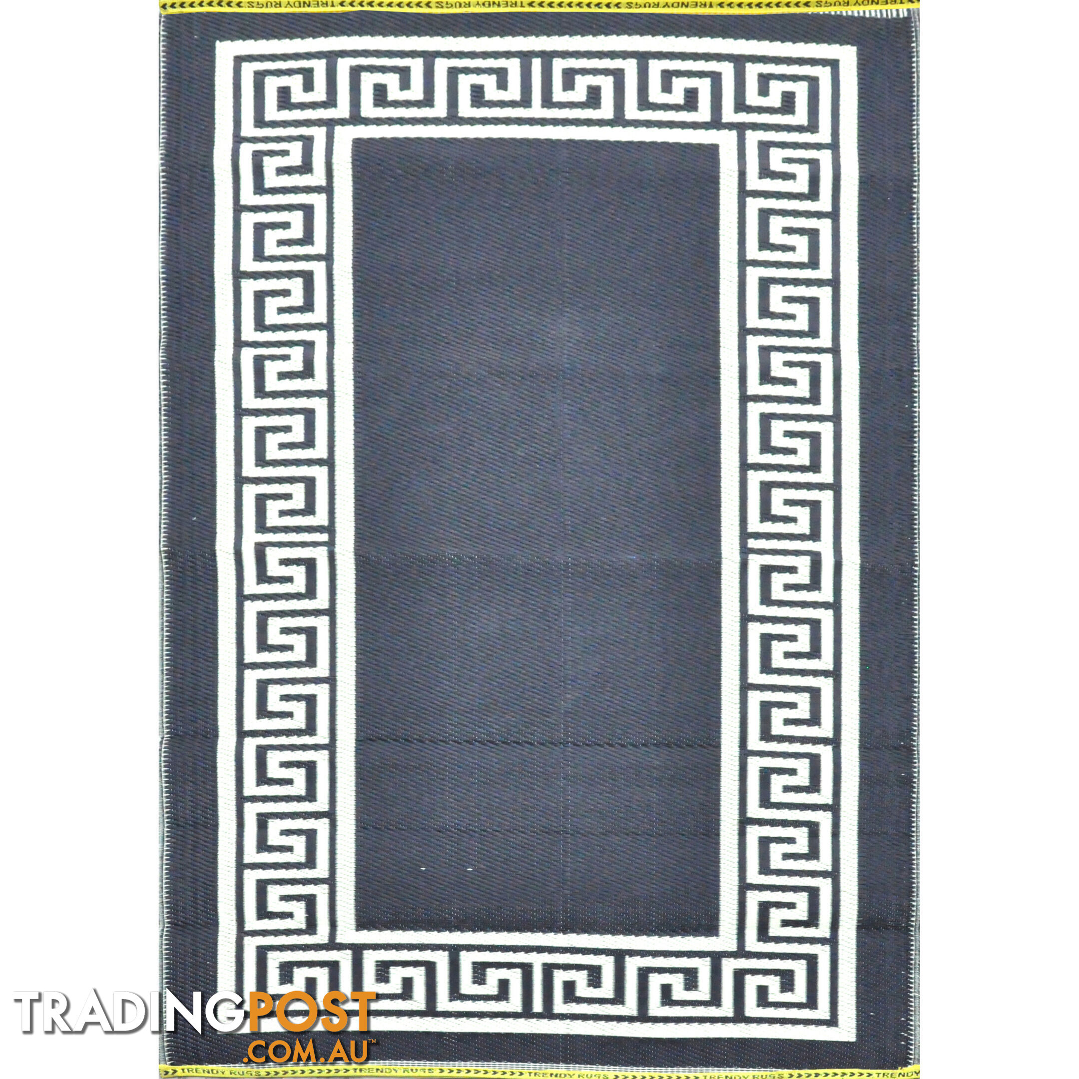 Greek Key Rug Black & Cream 150x240cm