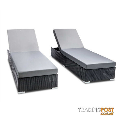 Wicker Sun Lounger with 3 Cover Sets -  Brown - photo 5 of 10