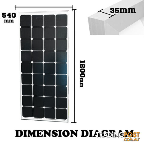 12V 130W Solar Panel Home Generator Camping Power Mono Charging Kit Battery PWM