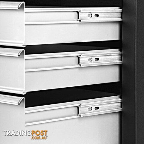 5 Drawers Roller Toolbox Cabinet  Black Grey