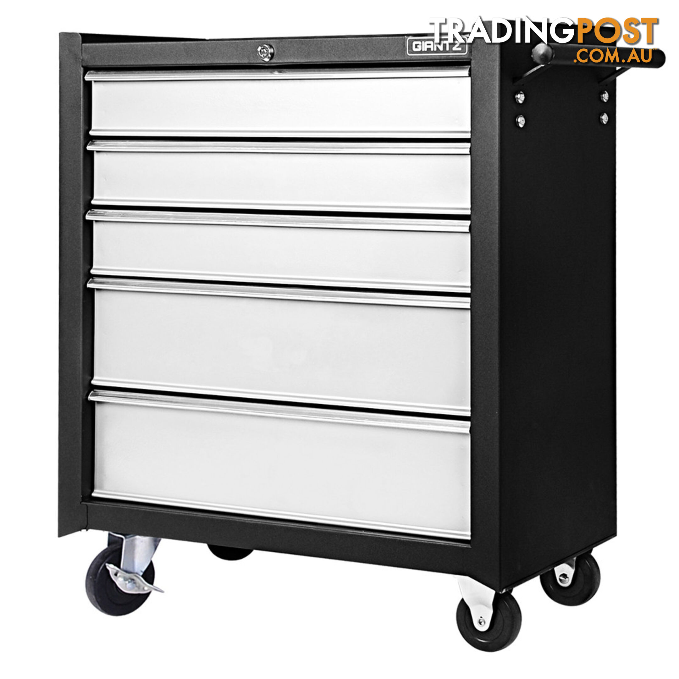 5 Drawers Roller Toolbox Cabinet  Black Grey