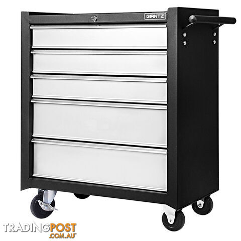 5 Drawers Roller Toolbox Cabinet  Black Grey