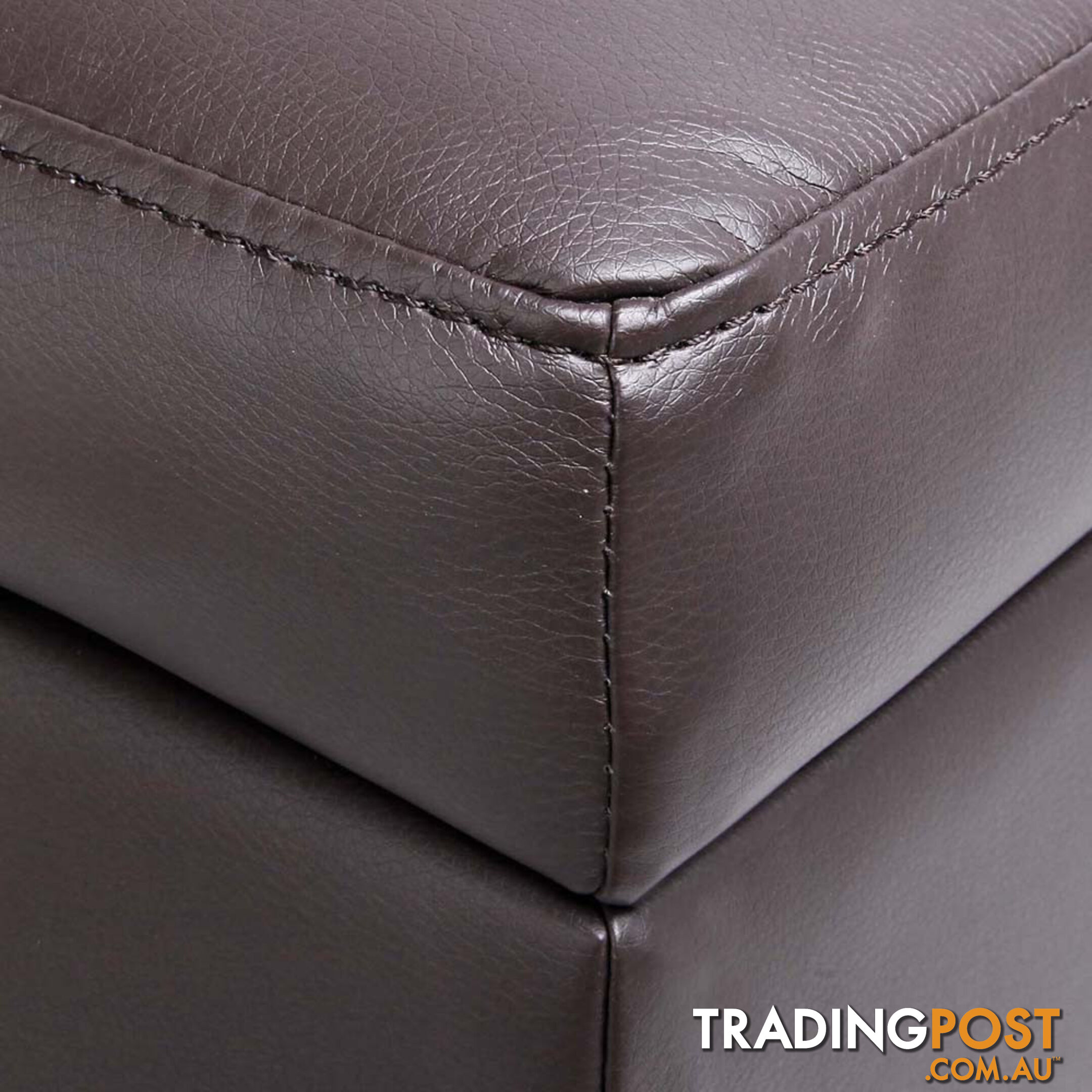 Large Ottoman PU Leather Chest Storage Box Foot Stool Brown