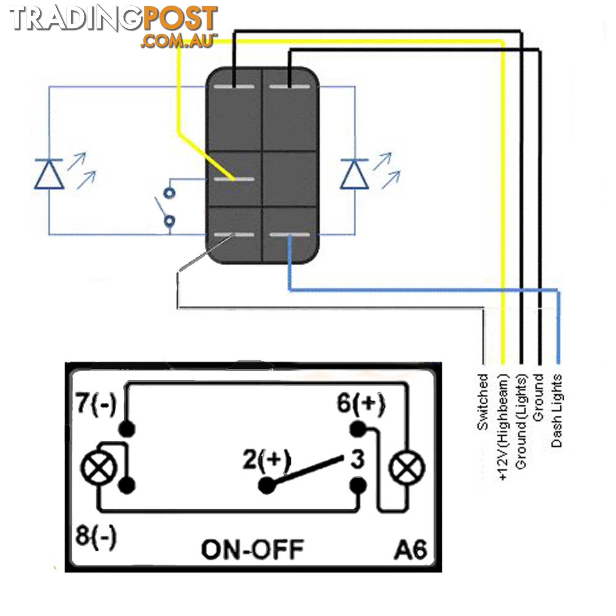 LED LIGHT BAR CARLING ROCKER SWITCH LASER ETCHED WORK LIGHT BAR 4WD UTE 12V 24V