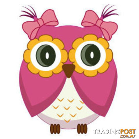 10 X Cute pink owl Wall Sticker - Totally Movable