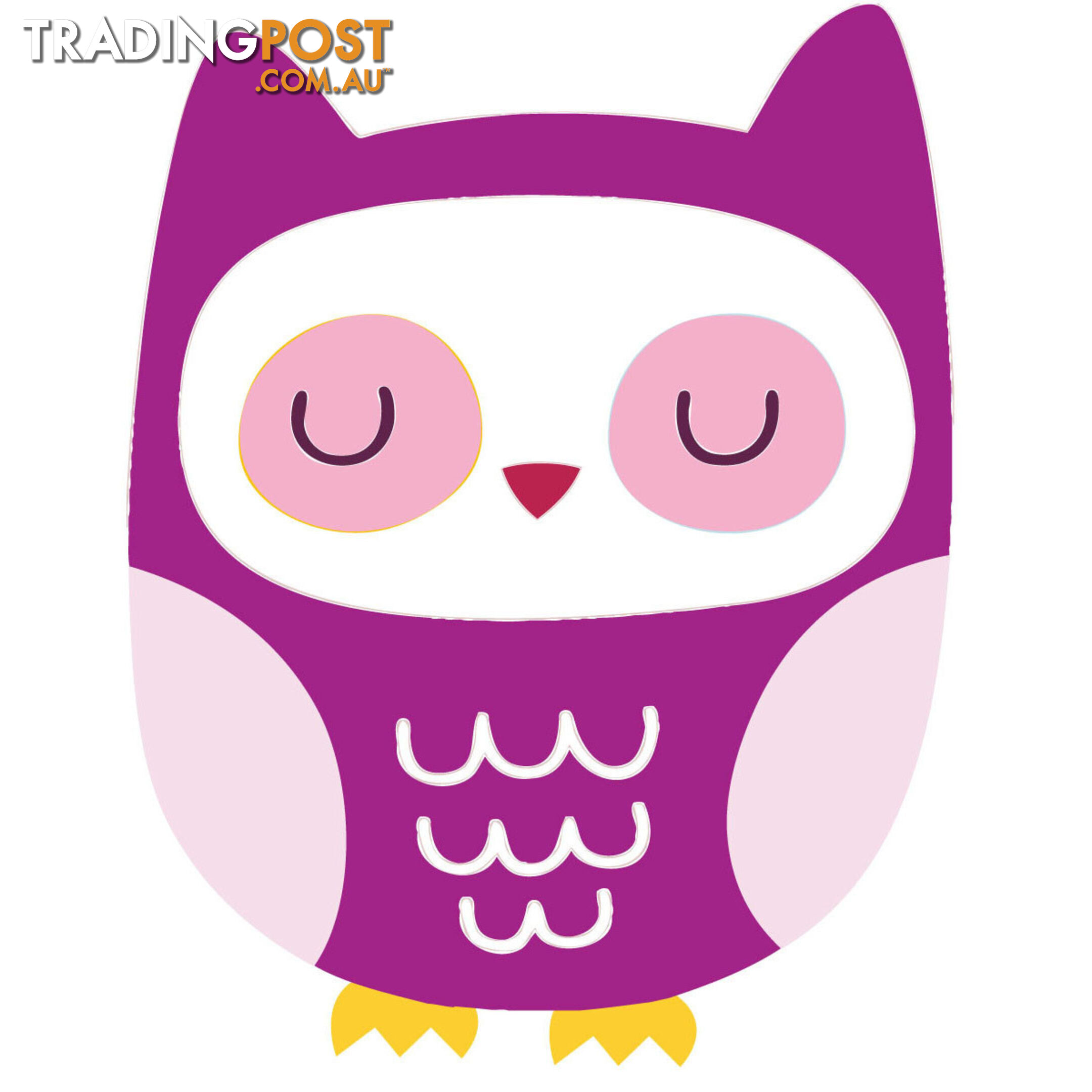 10 X Purple Owl Wall Stickers - Totally Movable