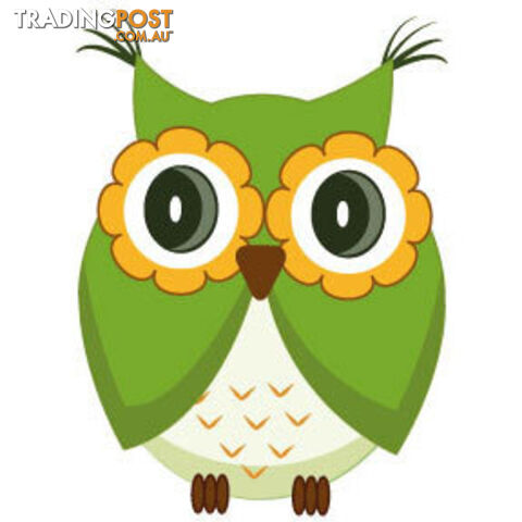 Cute green owl Wall Sticker - Totally Movable