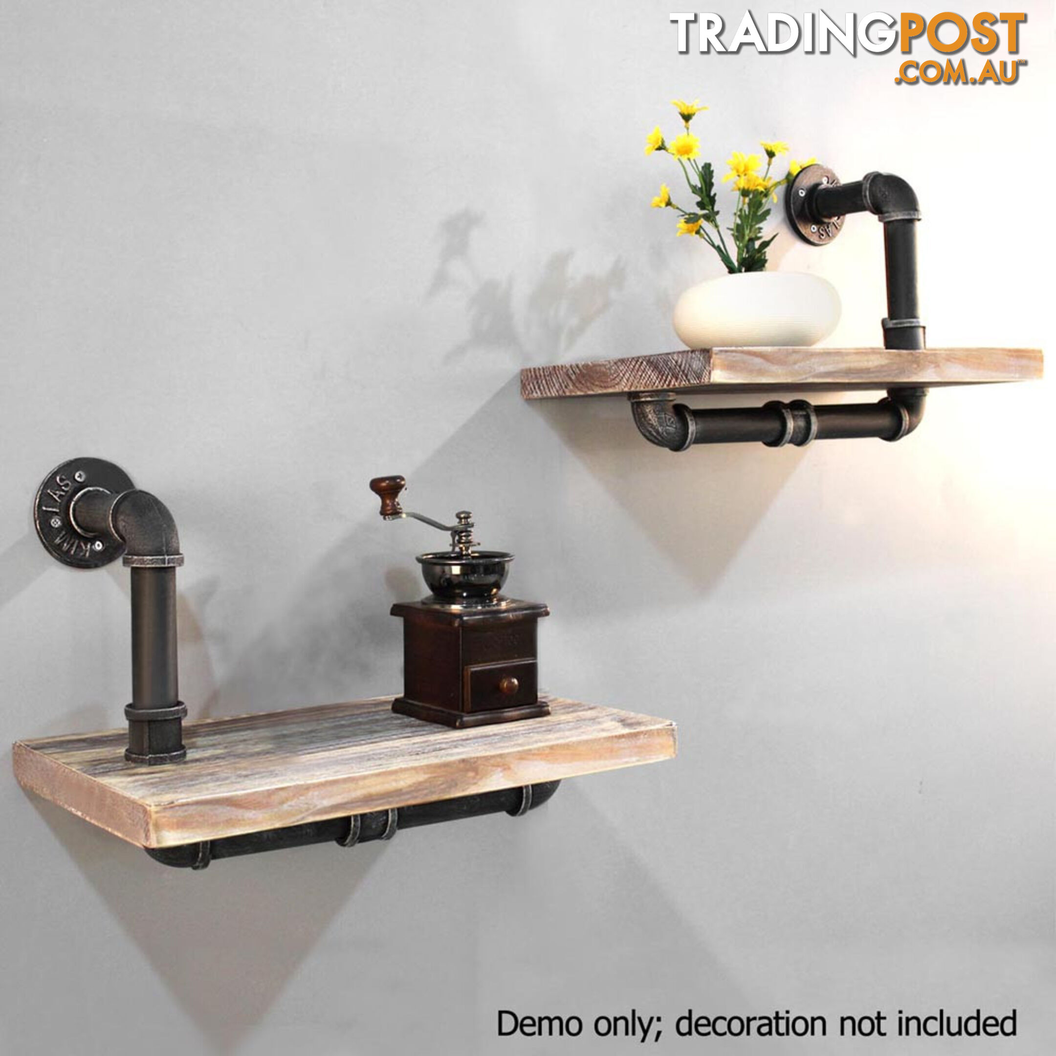 Rustic Industrial DIY Floating Pipe Shelf Paper Holder