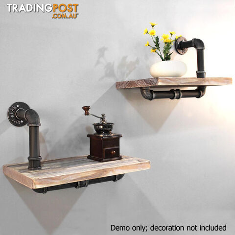 Rustic Industrial DIY Floating Pipe Shelf Paper Holder