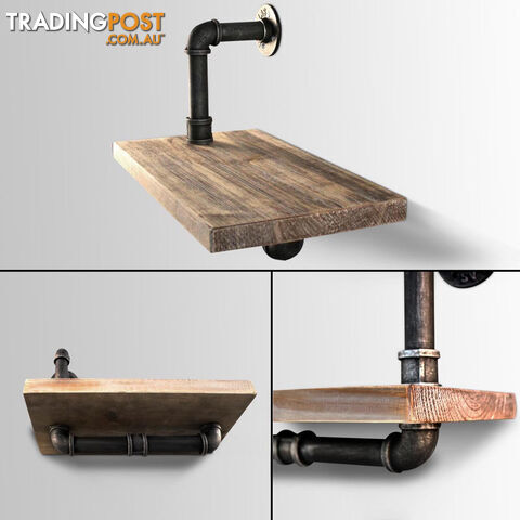 Rustic Industrial DIY Floating Pipe Shelf Paper Holder