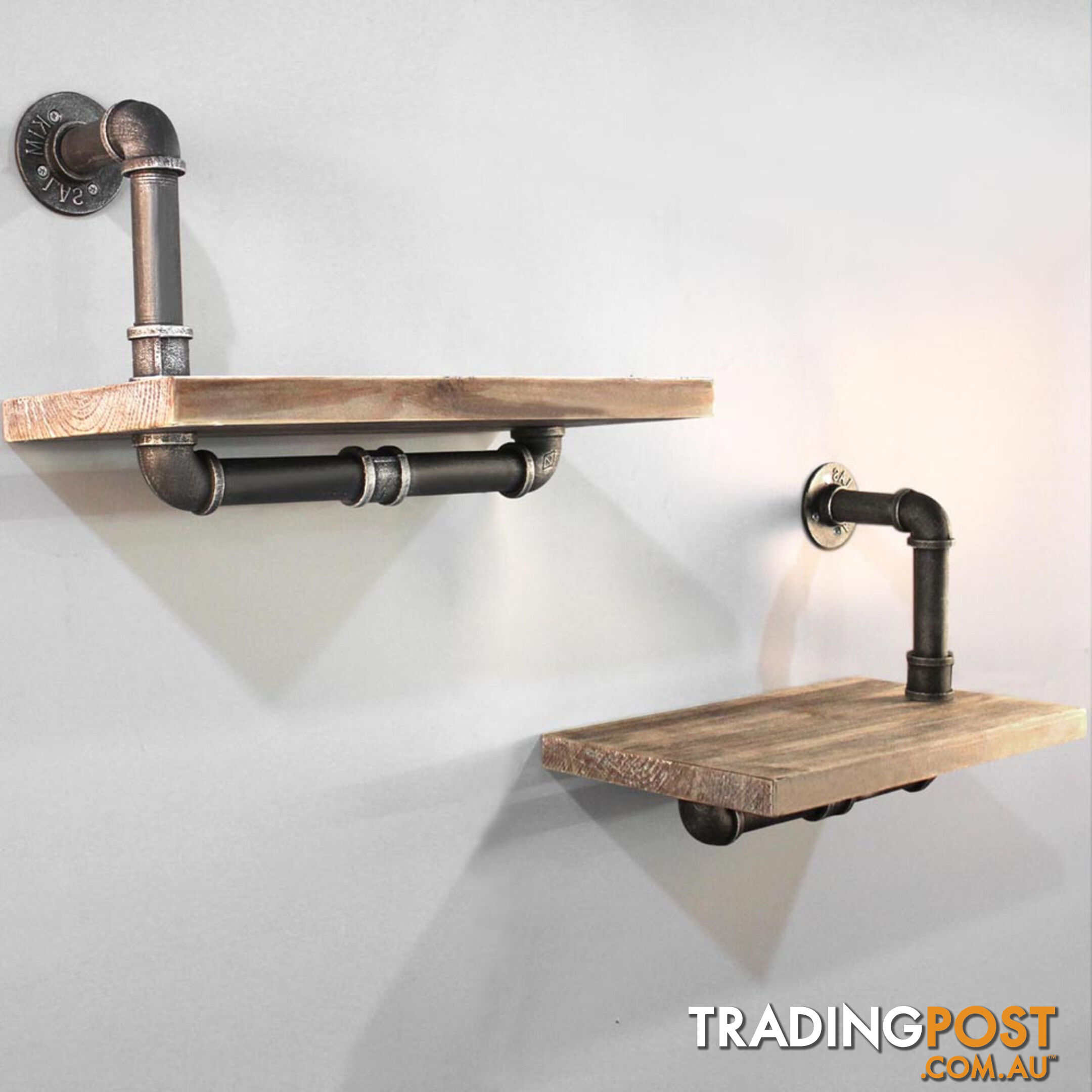 Rustic Industrial DIY Floating Pipe Shelf Paper Holder