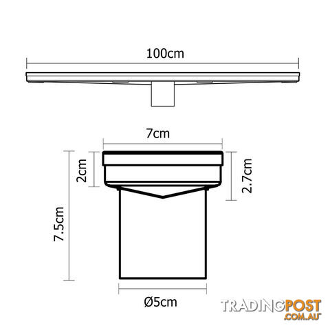 Square Stainless Steel Shower Grate Drain Floor Bathroom 75mm Depth