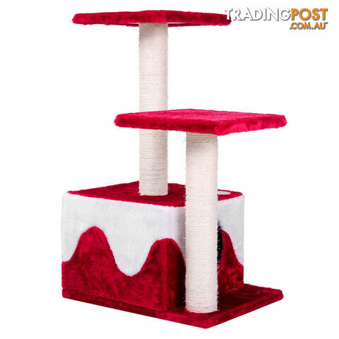 Cat Scratching Poles Post Furniture Tree House Red