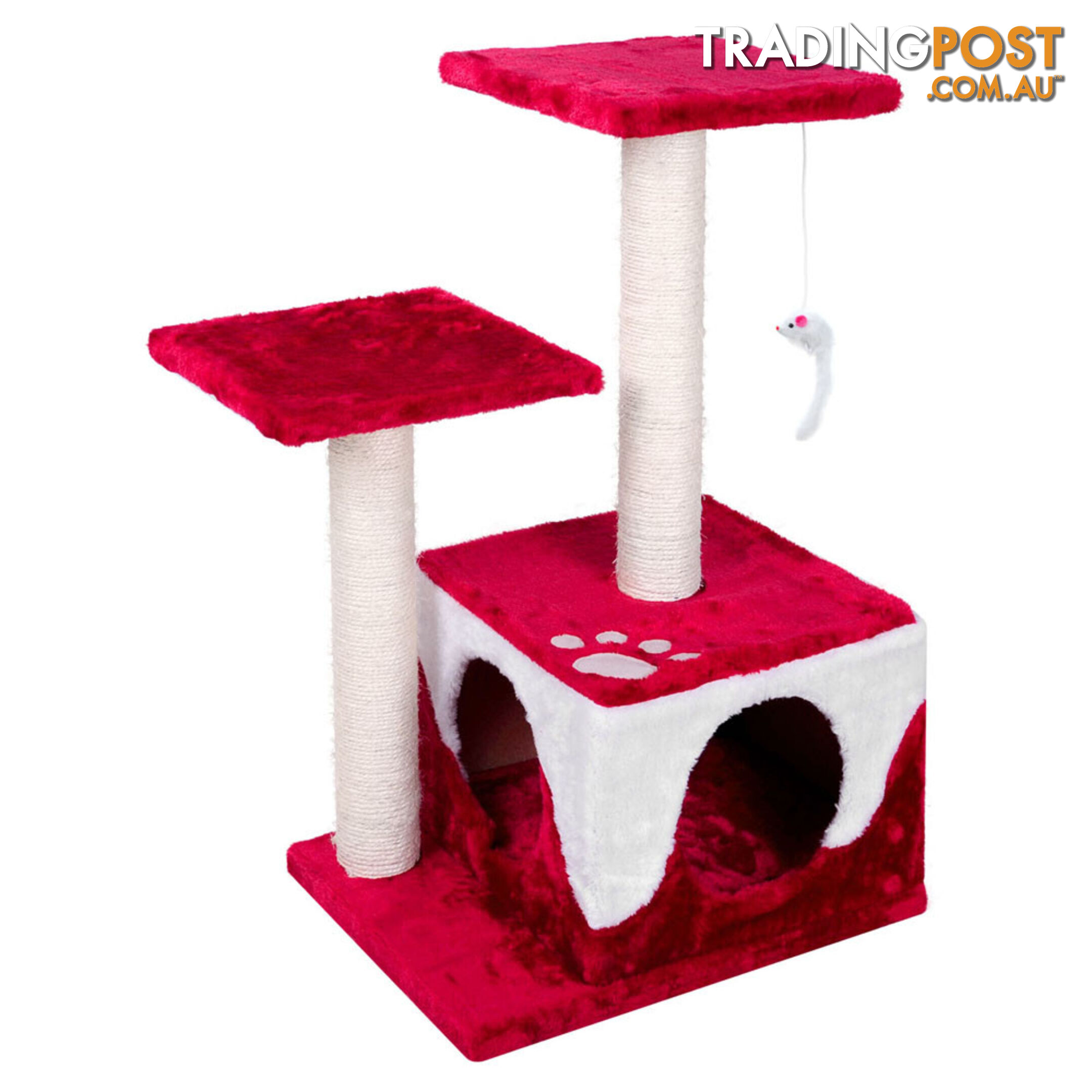 Cat Scratching Poles Post Furniture Tree House Red