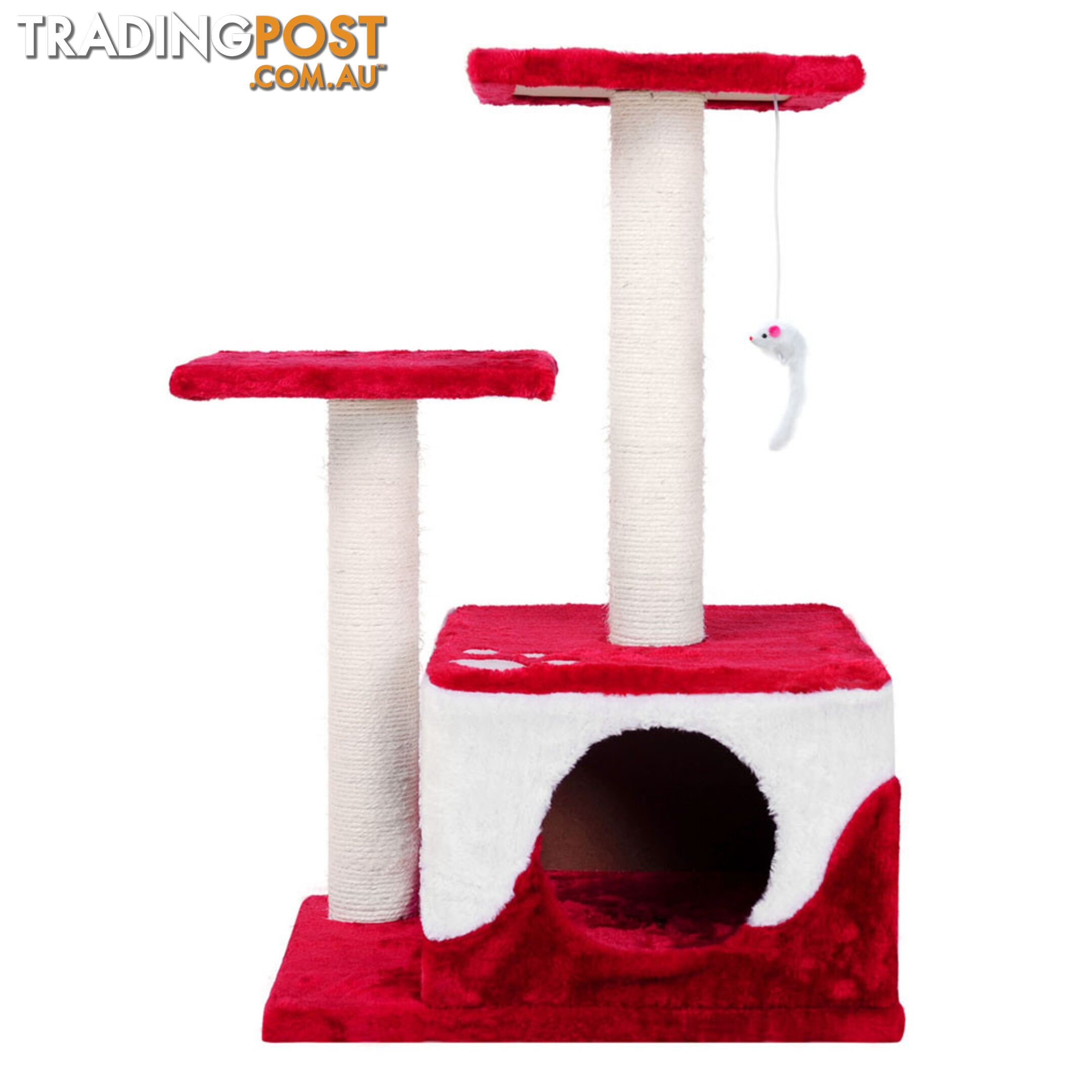 Cat Scratching Poles Post Furniture Tree House Red