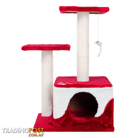 Cat Scratching Poles Post Furniture Tree House Red